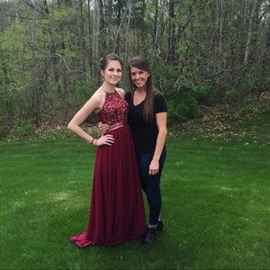 Wine colored prom dress